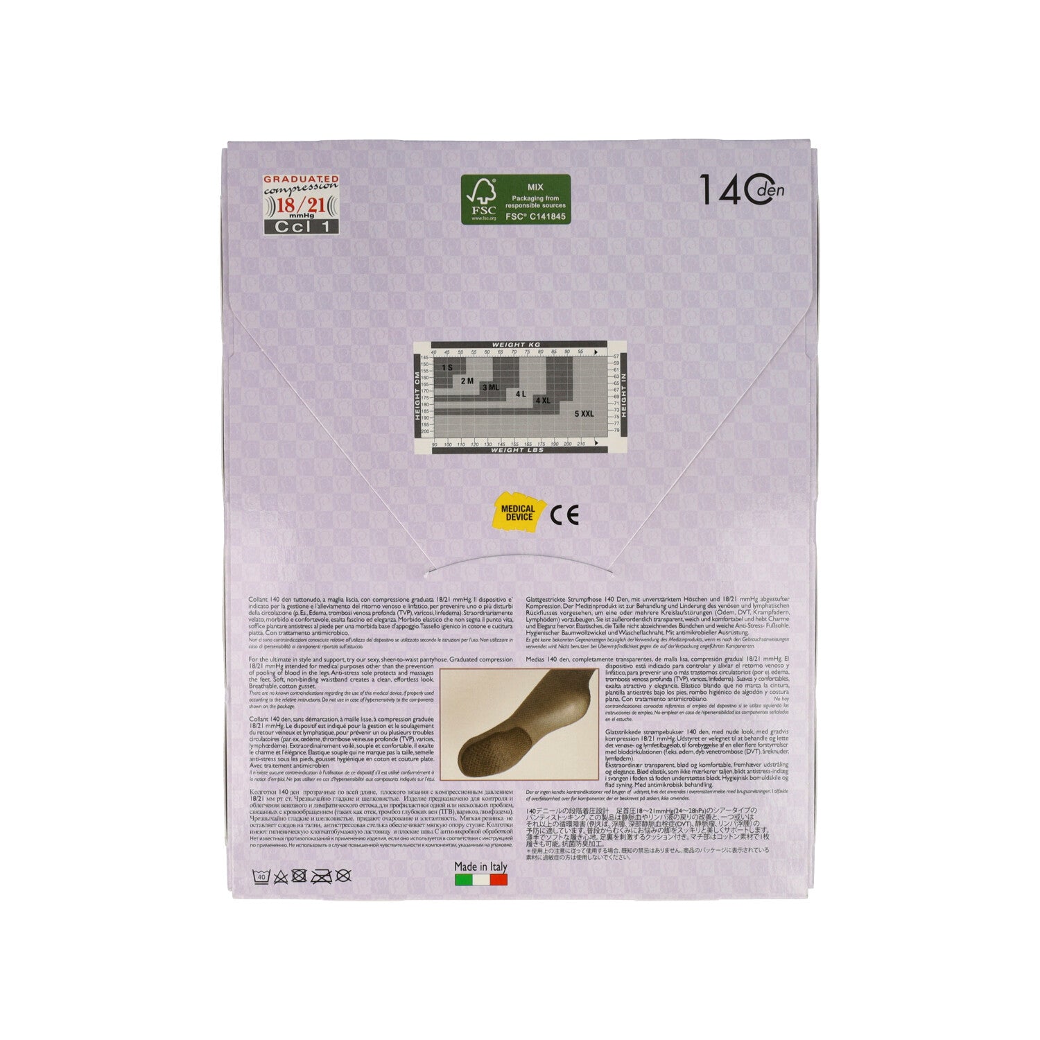 VENERE 140 COLLANT NUDE XL VISONE