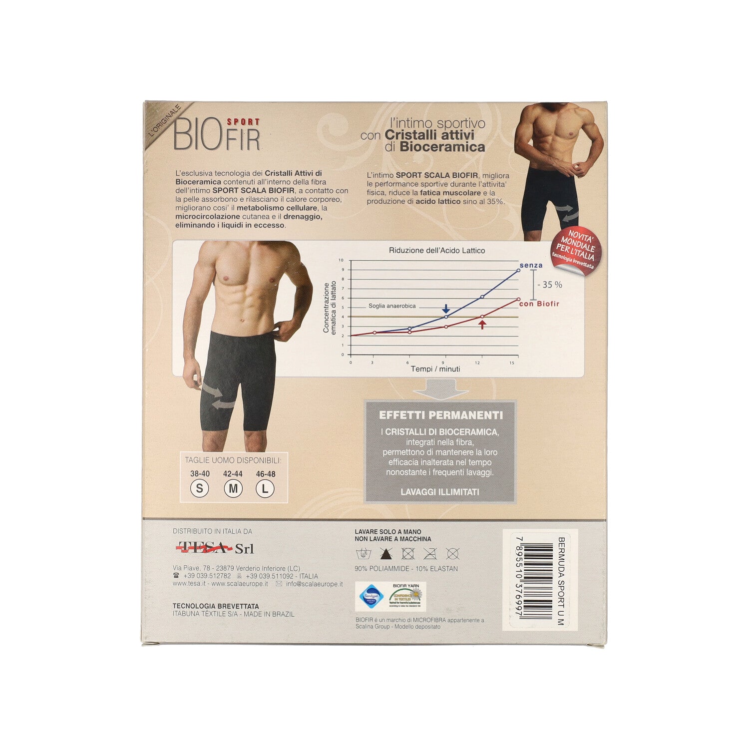 BERMUDA BIOFIR SPORT UOMO NERO - M