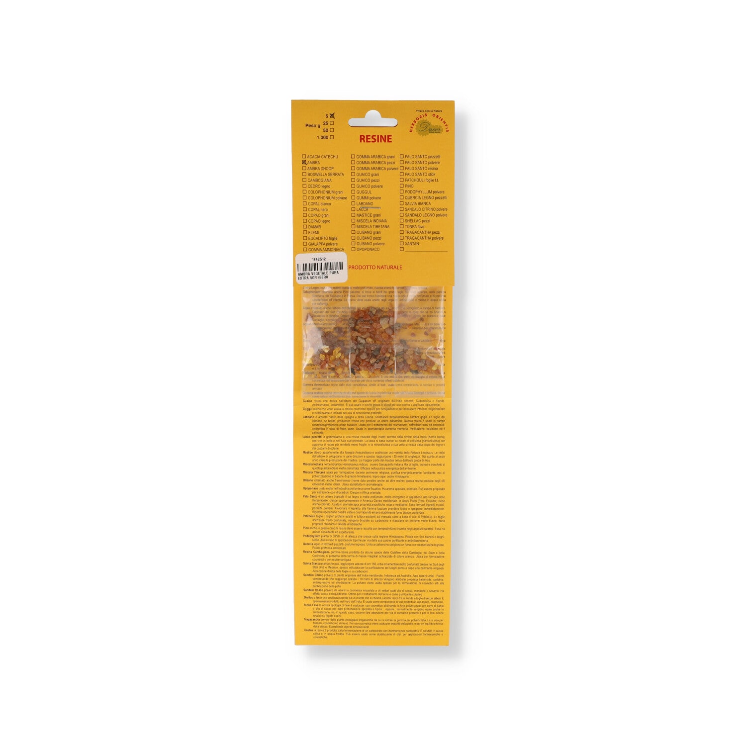 AMBRA VEGETALE PURA EXTRA HERBORIS ORIENTIS 5G
