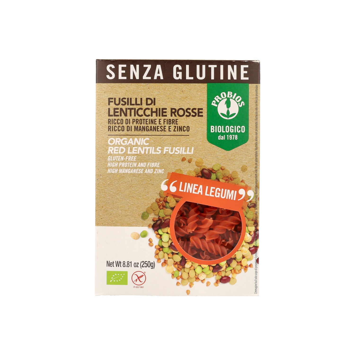 FUSILLI 100% LENTICCHIE ROSSE 250G