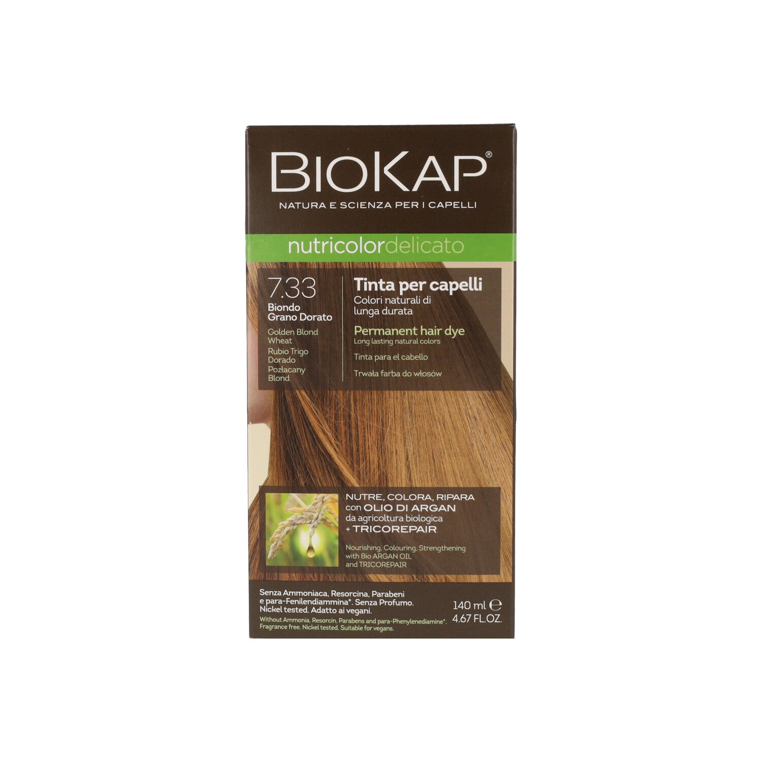 BIOKAP NUTRICOLOR DELICATO 7,33 BIONDO GRANO DORATO