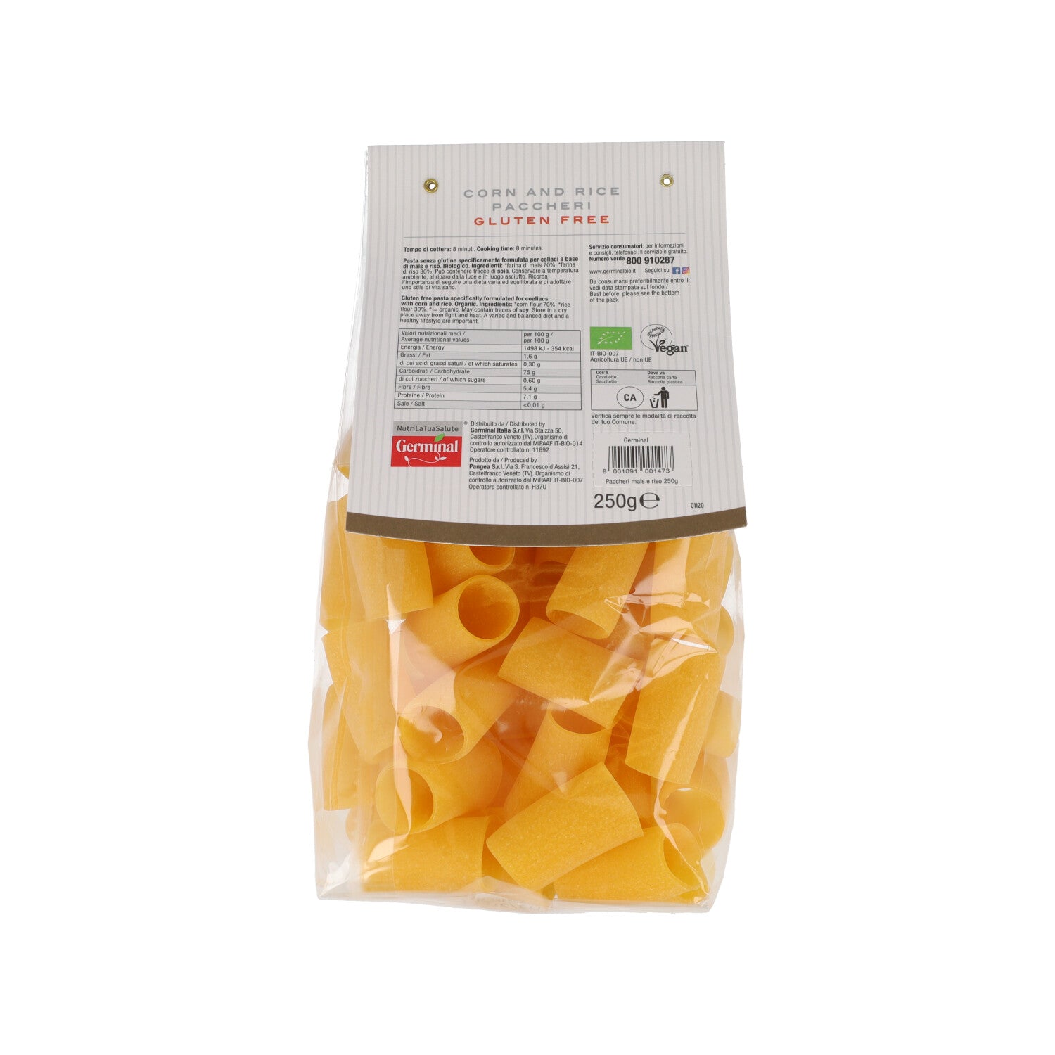GERMINAL PACCHERI MAIS E RISO 250G