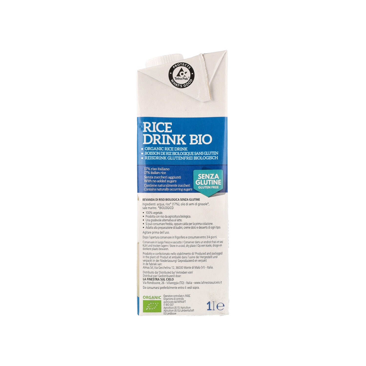 RICE DRINK BEVANDA DI RISO S/GL BIO 1000ML (I6/2BERISG) #ALI_BEV#