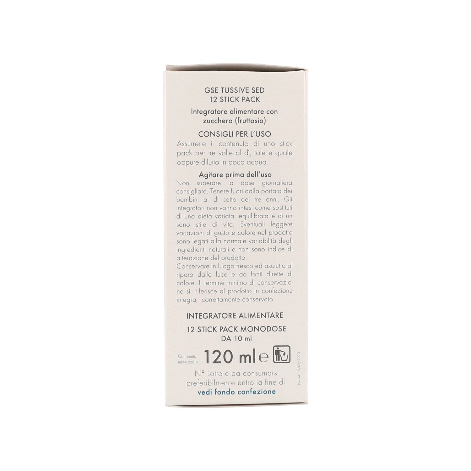 GSE TUSSIVE SED 12 STICK PACK