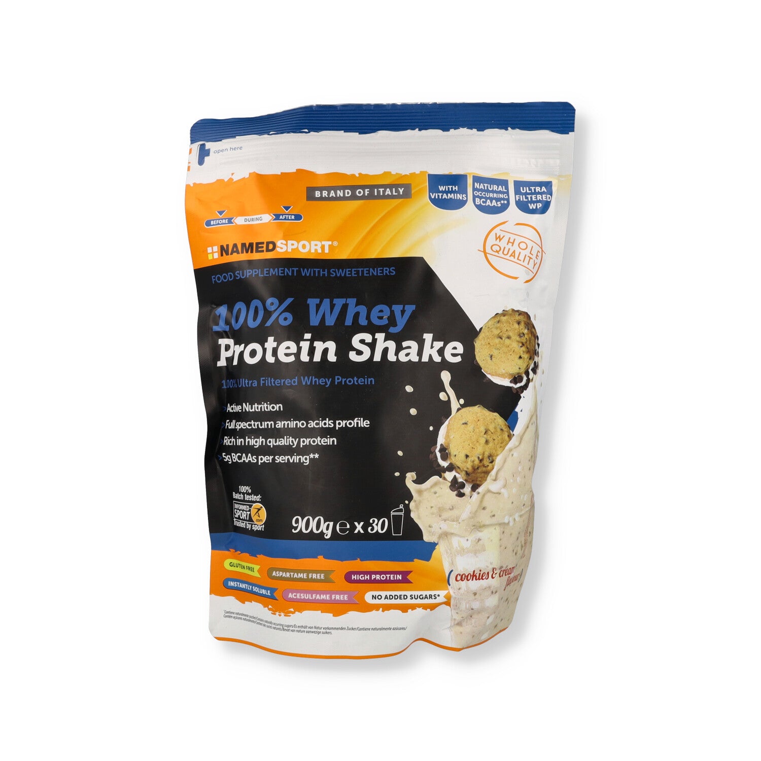 100% WHEY PROTEIN SHAKE COOKIES & CREAM - 900G