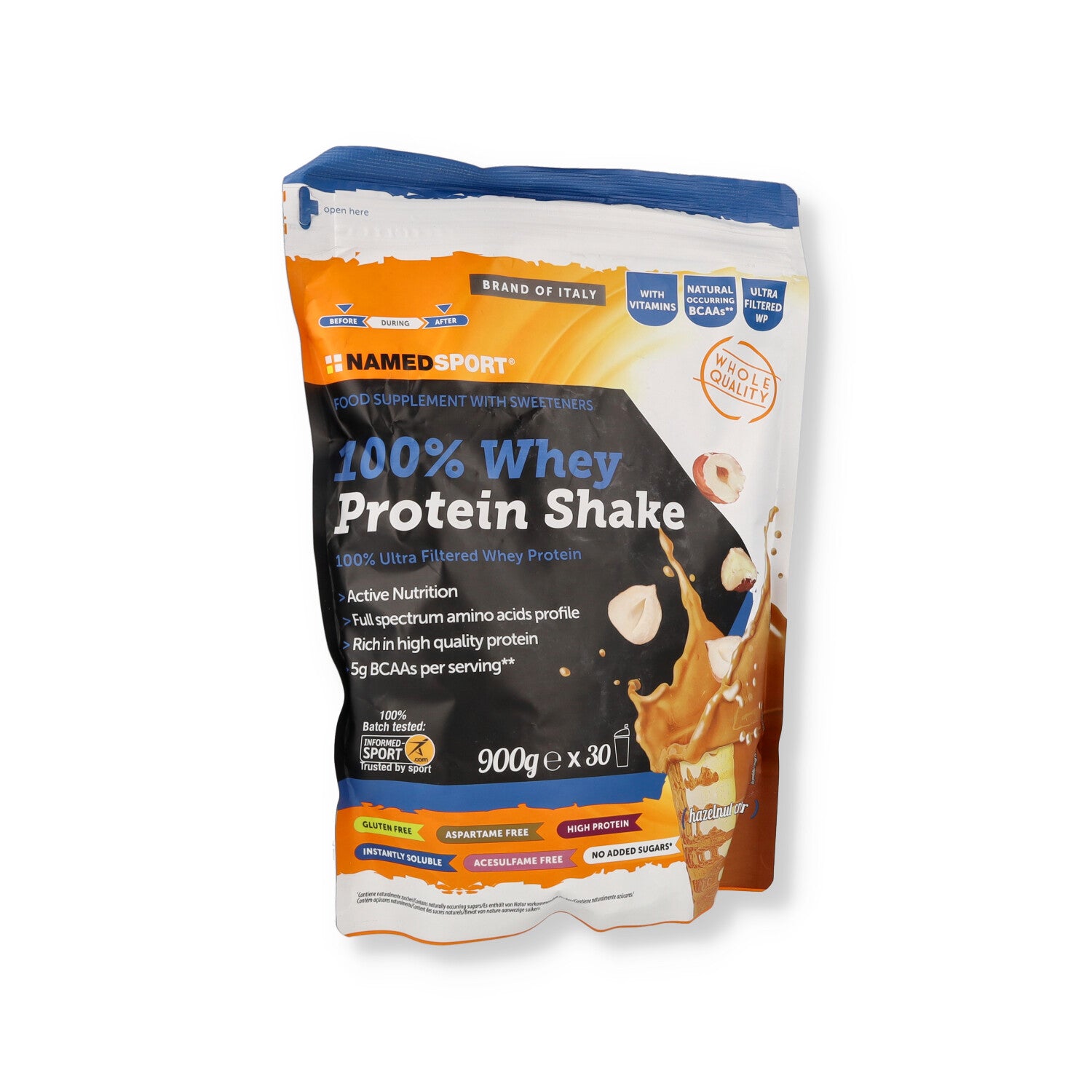 100% WHEY PROTEIN SHAKE HAZELNUT CREAM - 900G