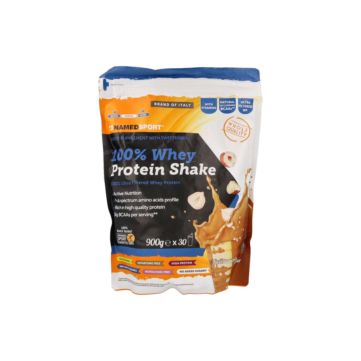 100% WHEY PROTEIN SHAKE HAZELNUT CREAM - 900G