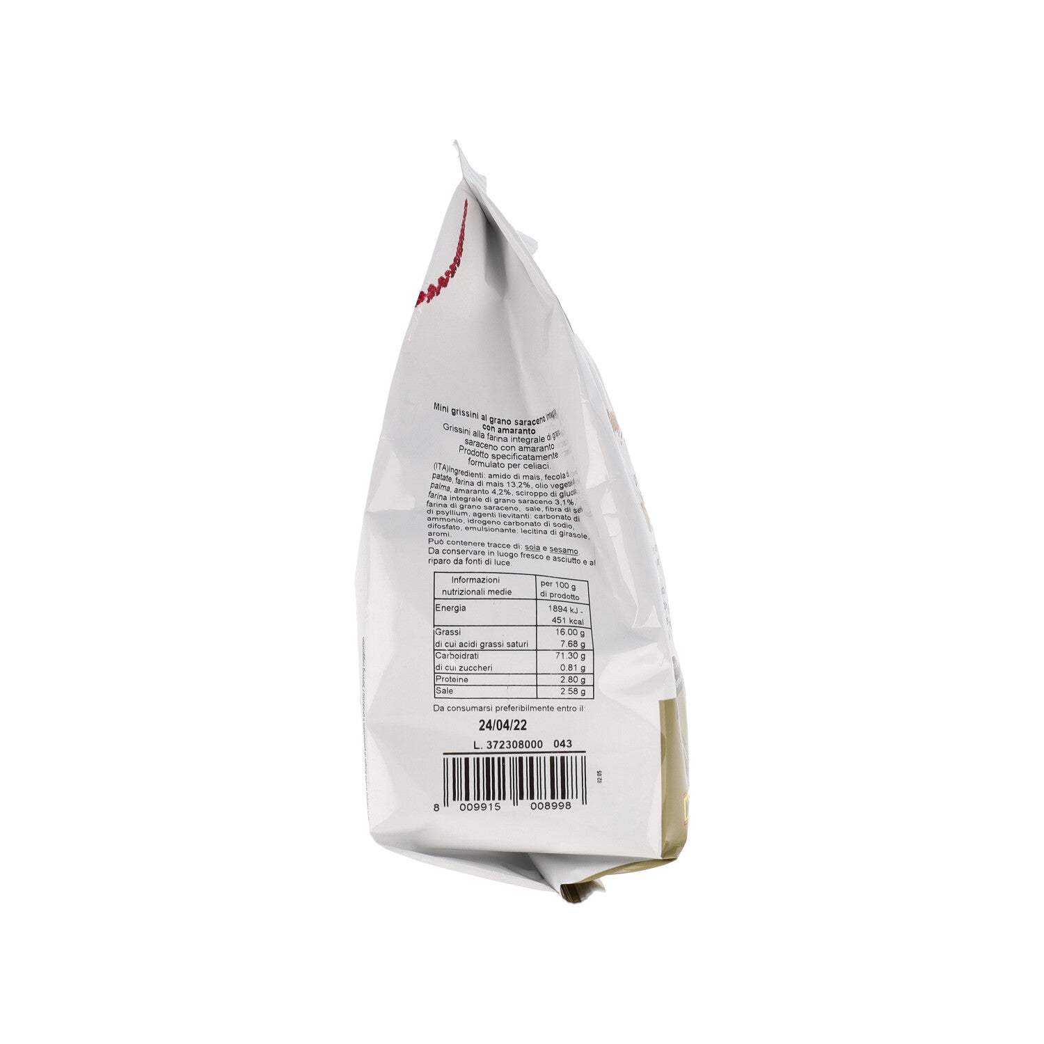 LE VENEZIANE MINIGRISSINI AMARANTO GRANO SARACENO 250 G
