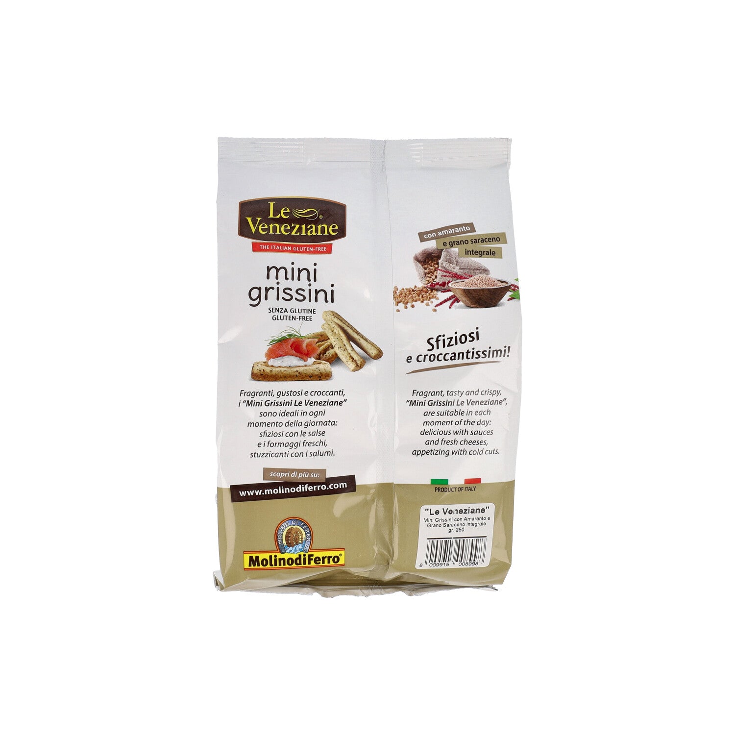 LE VENEZIANE MINIGRISSINI AMARANTO GRANO SARACENO 250 G