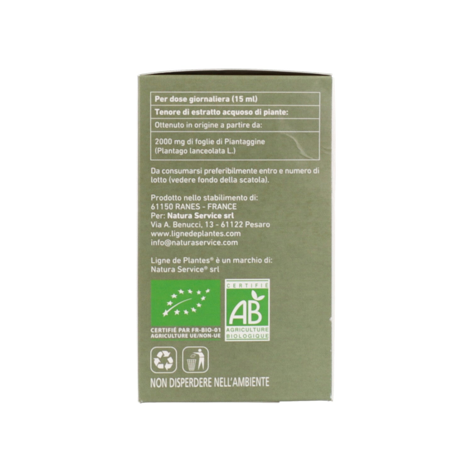 PIANTAGGINE 15AB 15ML