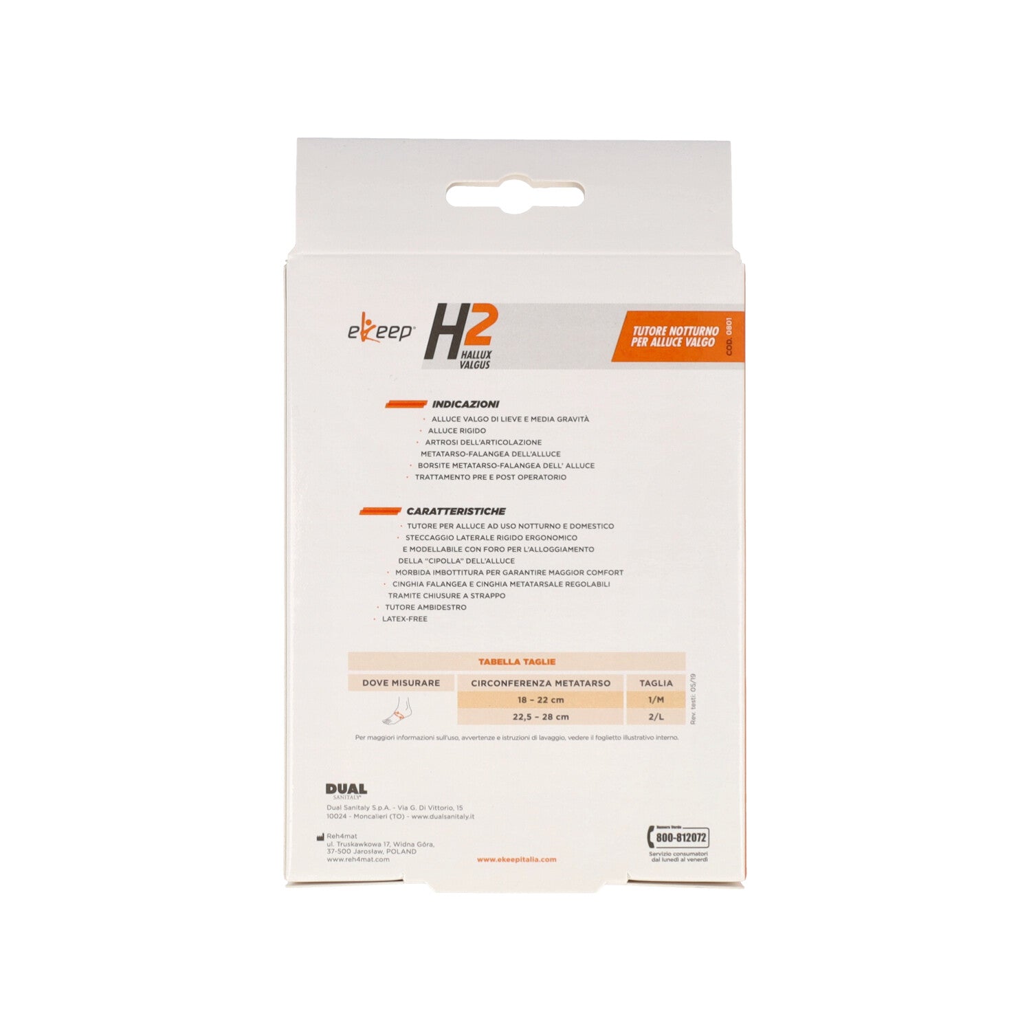 EKEEP H2 HALLUX VALGUS NOTTURNO TAGLIA 01