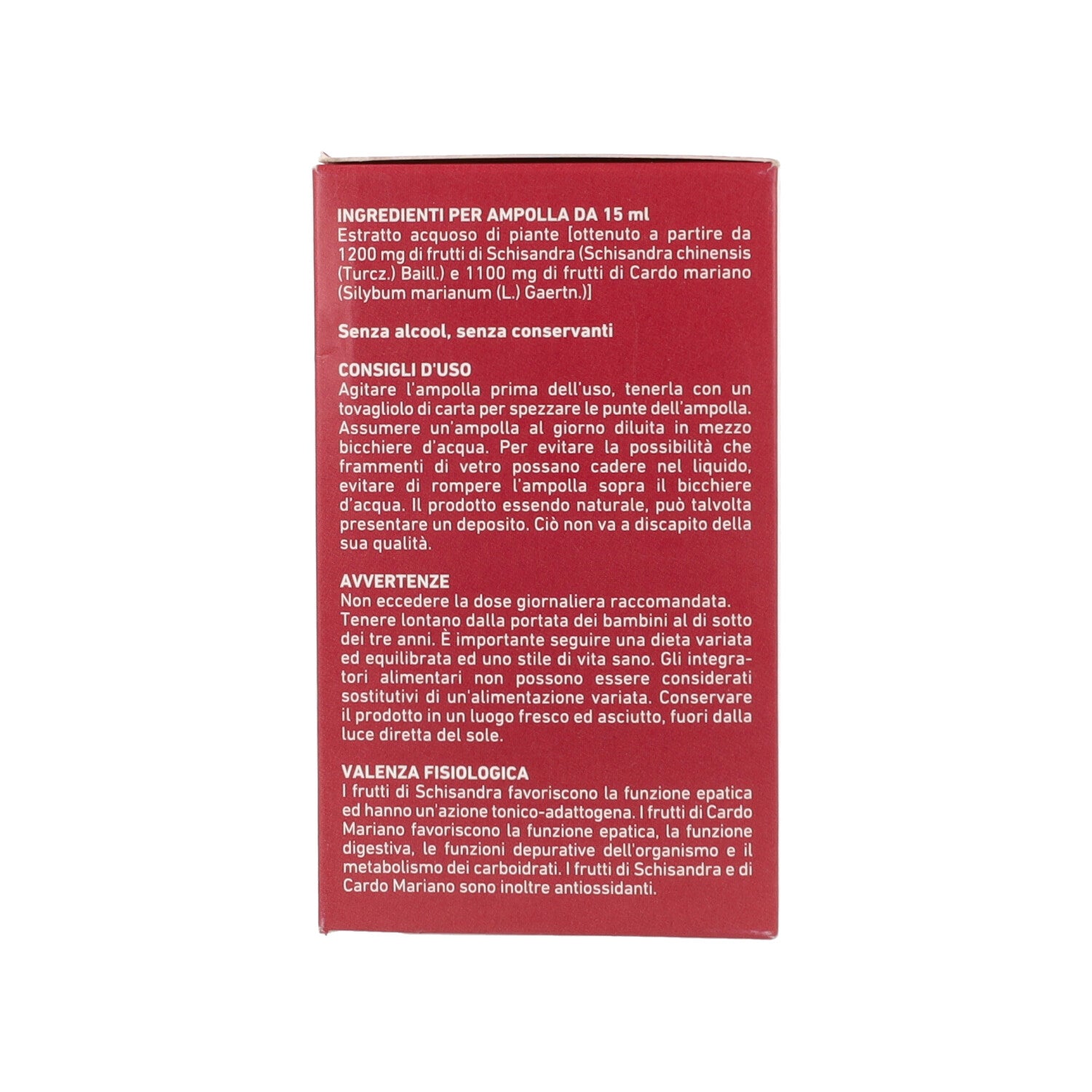 Ligne de Plantes SCHISANDRA CARDO MARIANO 15 ampolle 15ML
