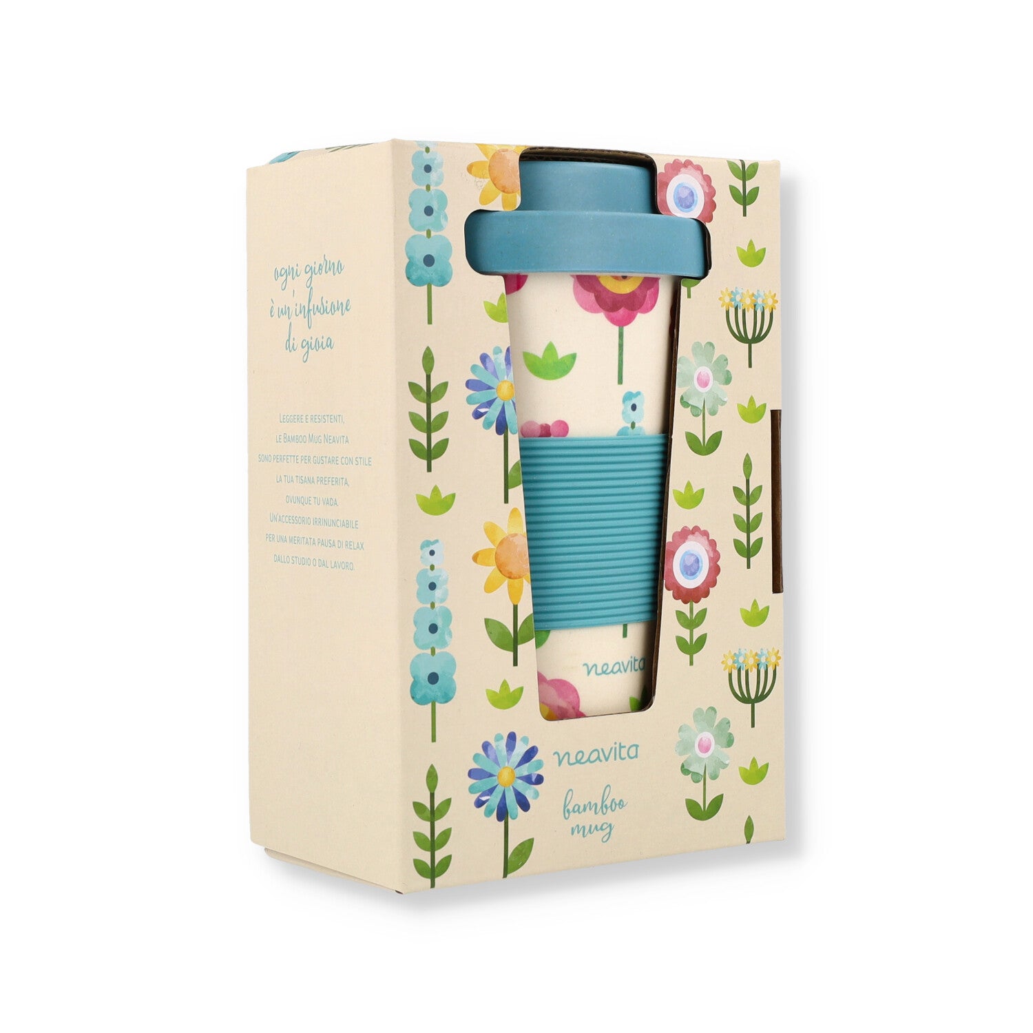 NEAVITA BAMBOO MUG WATERCOLOR FIORI