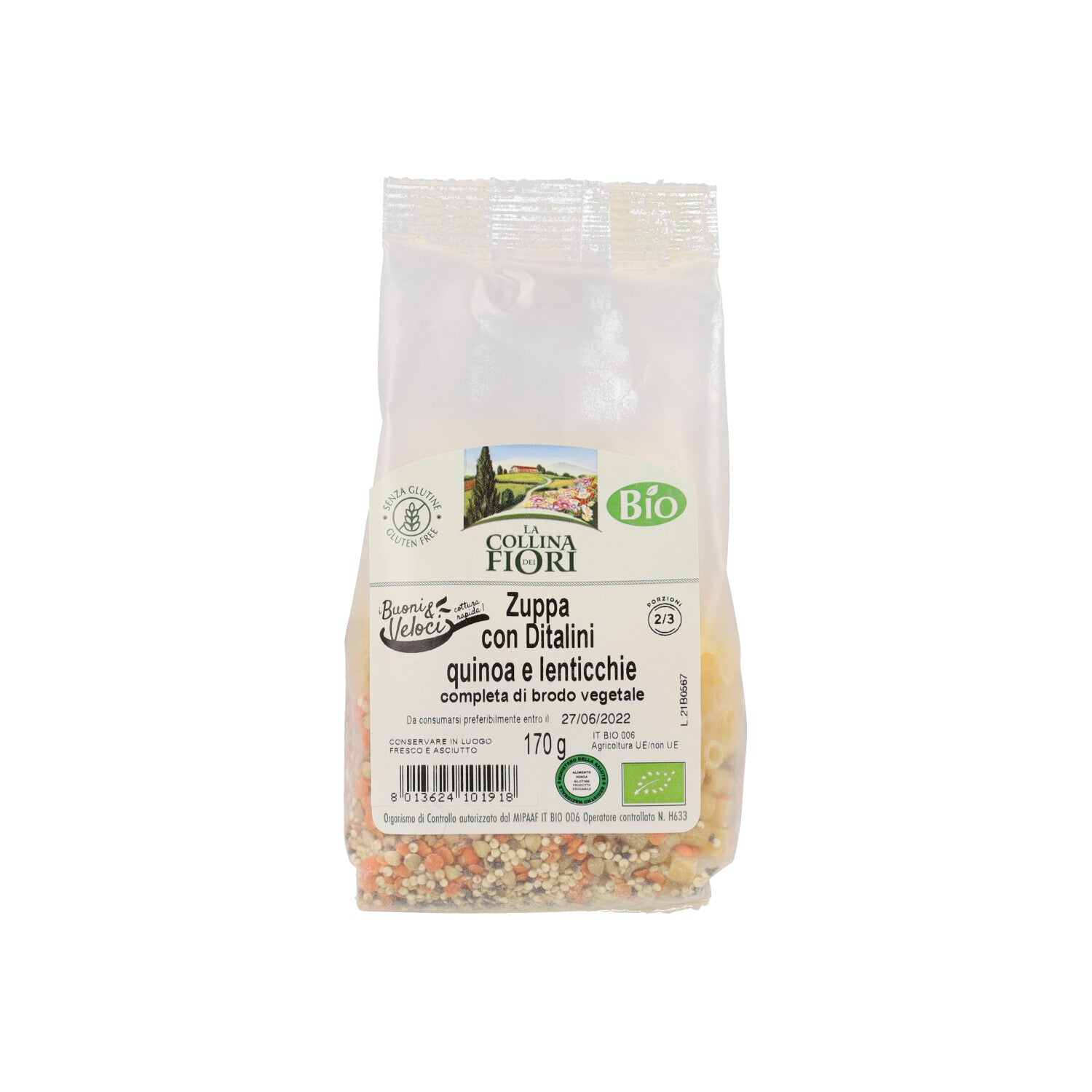 ZUPPA DITALINI QUINOA LENTICCHIE 170G