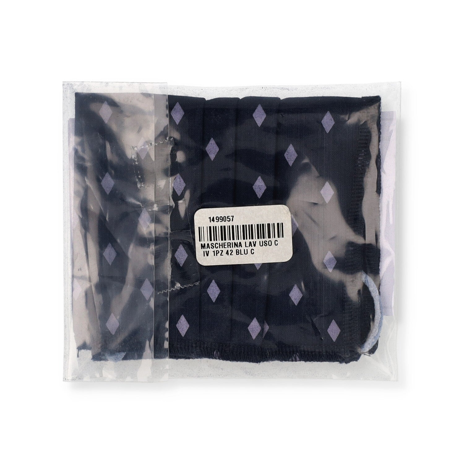 MASCHERINA LAV USO CIV 1PZ 42 BLU C/ROMBI GRIGI LUCY'S LINE