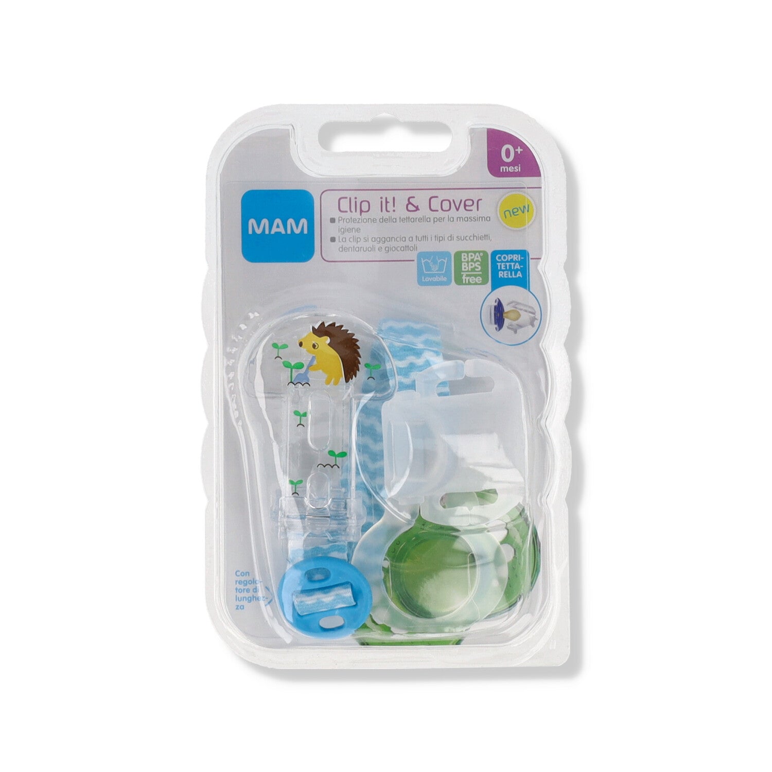 MAM CLIP IT & COVER PORTASUCCHIETTO MASCHIO 4+