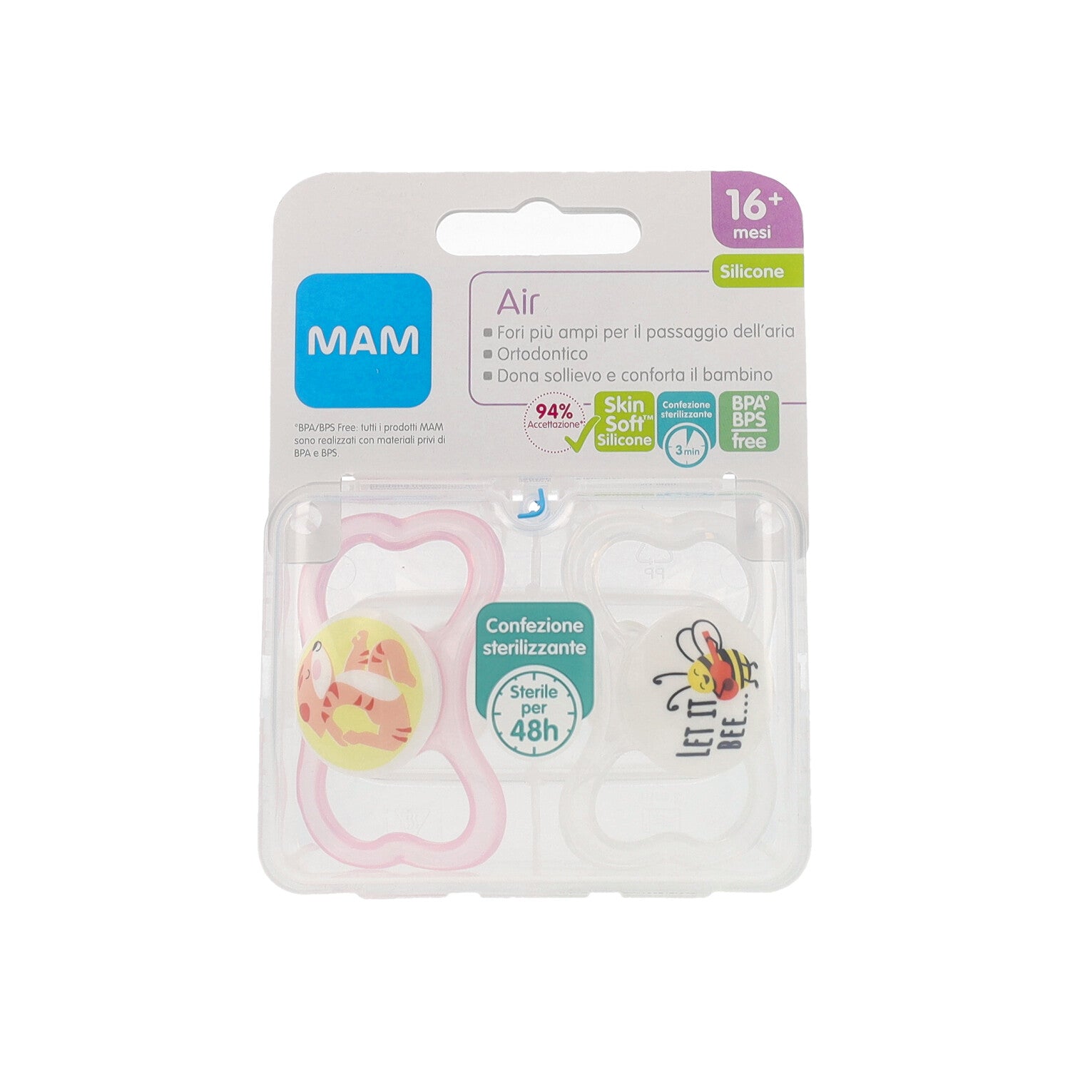 MAM AIR SUCCHIETTO 16+ SILICONE DOPPIO FEMMINA