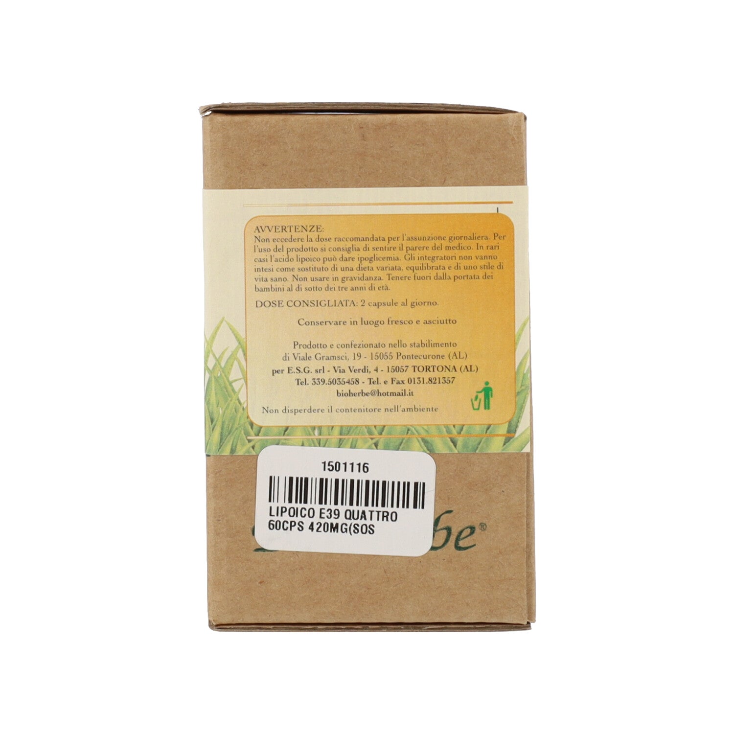 LIPOICO E39 QUATTRO 60CPS 420MG(SOST LIPOCARD E39) BIO HERBE