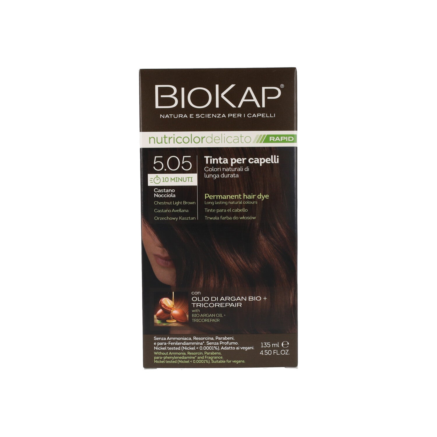 BIOKAP NUTRICOLOR DELICATO RAPID 5,05 CASTANO NOCCIOLA