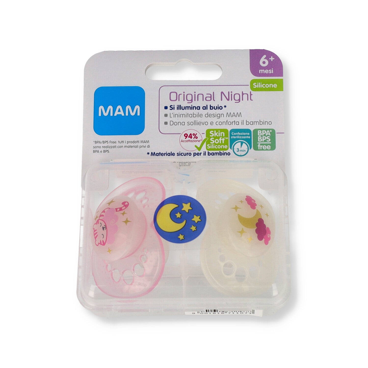 MAM 6+ 2 SUCCHIETTI NIGHT FEMMINA