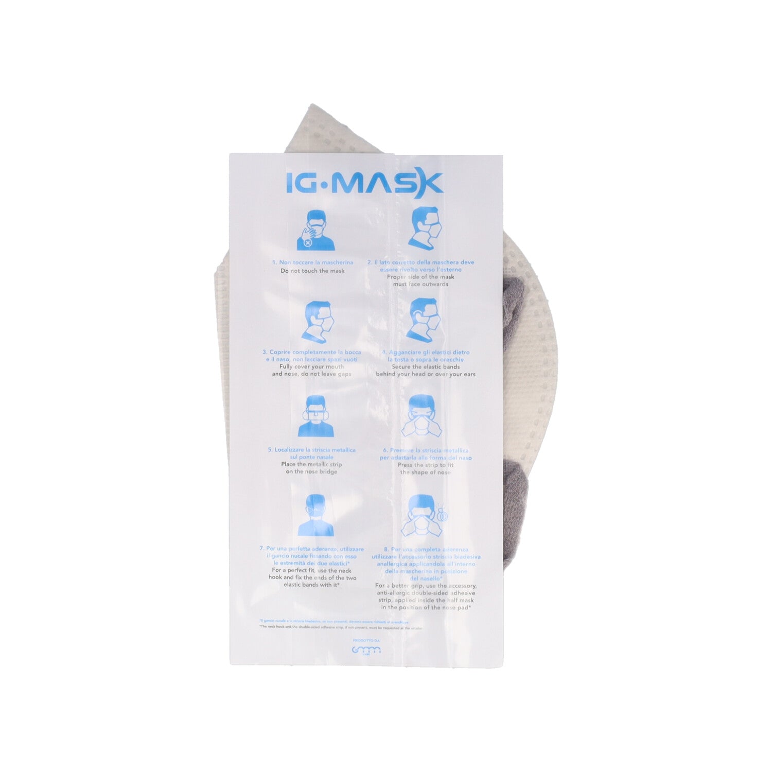 MASCHERINA FFP2 NR 1PZ GRIGIO CH M IG MASK (EKIPLABS) - DPI