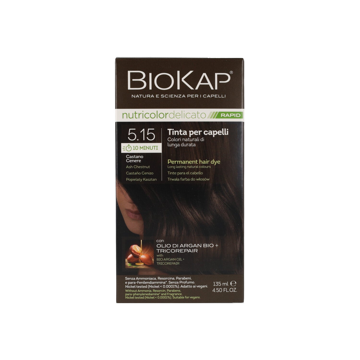 BIOKAP NUTRICOLOR DELICATO RAPID 5,15 CASTANO CENERE