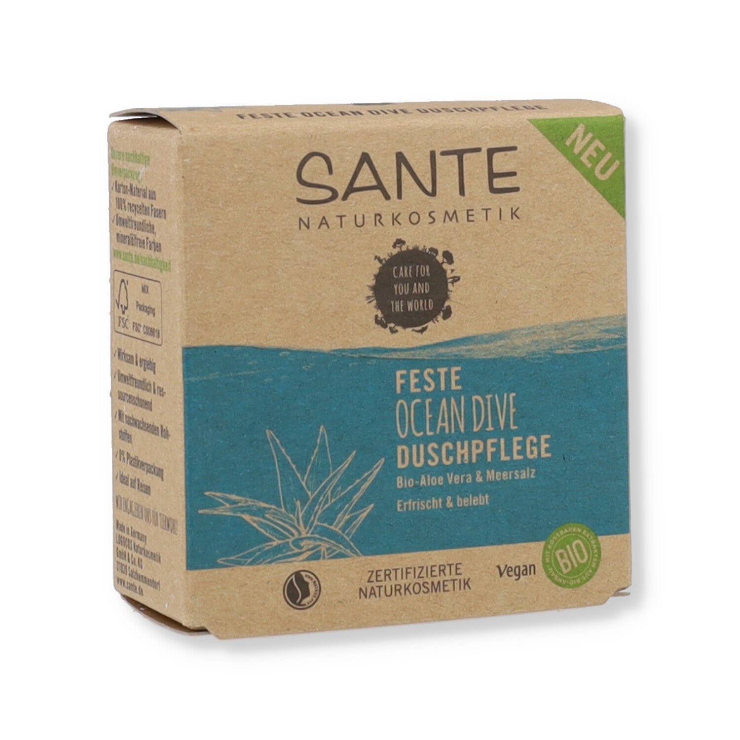 SANTE SAPONE SOLIDO DOCCIA ALL’ALOE BIO E SALE MARINO