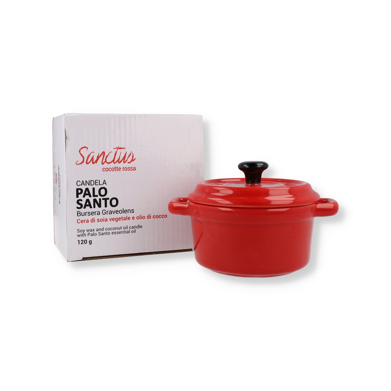 SANCTUS CANDELA PALO SANTO ROSSA 10X8CM