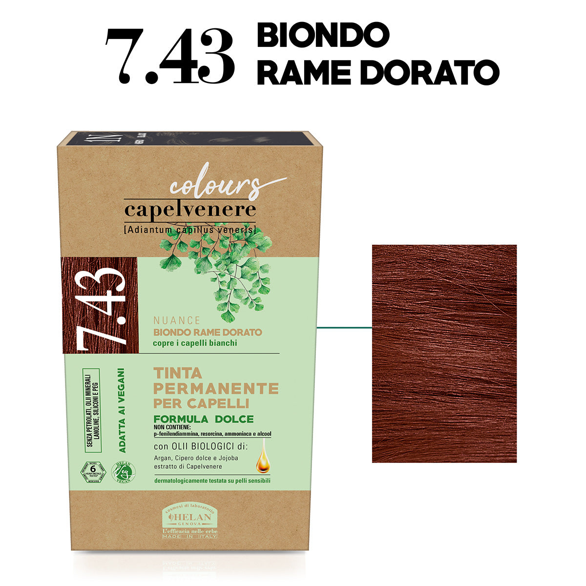 HELAN CAPELVENERE TINTA CAP 7.43 BIONDO RAME DORATO