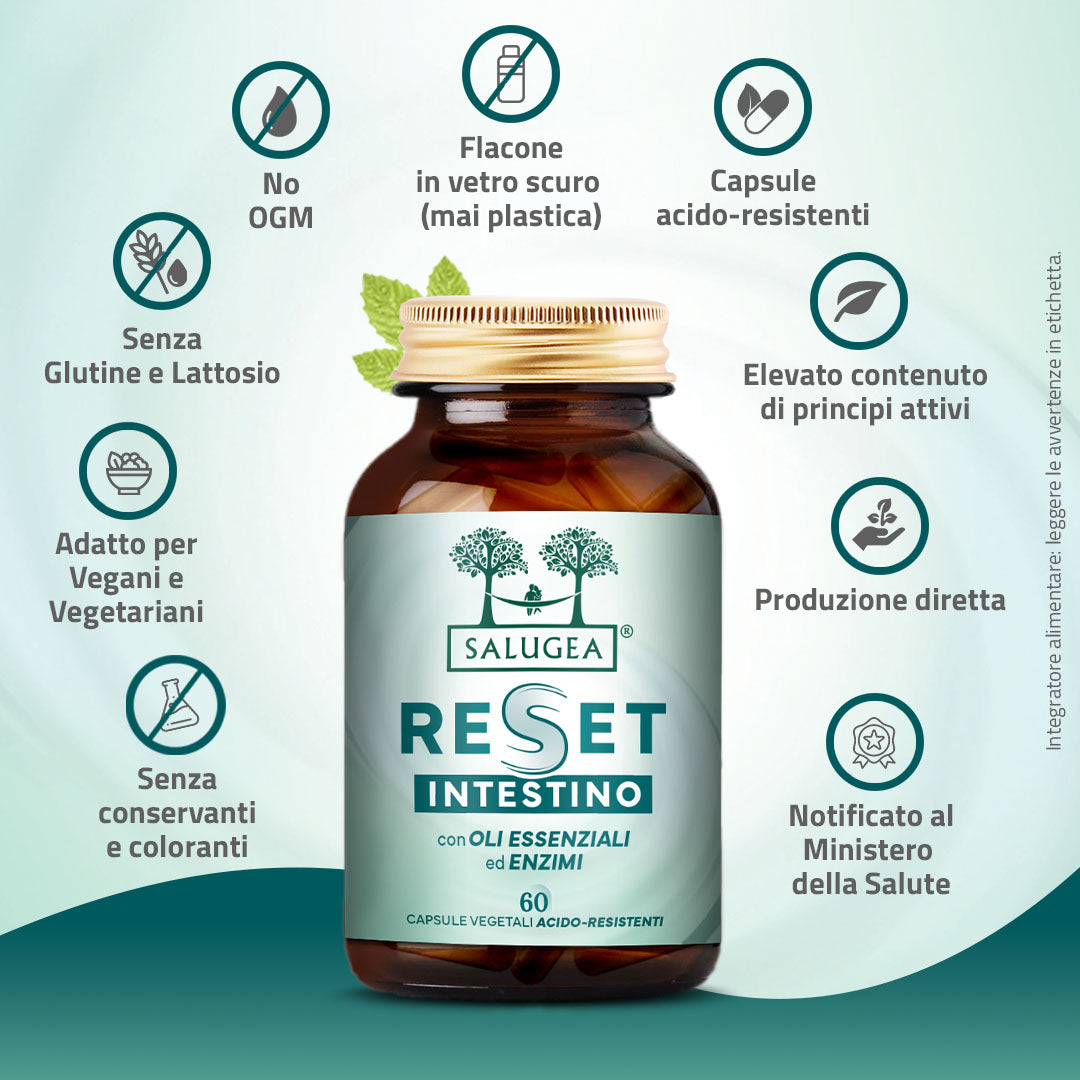 RESET INTESTINO SALUGEA – BENESSERE DELL'INTESTINO – 60 CAPSULE