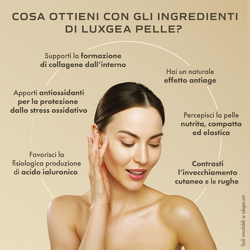LUXGEA PELLE SALUGEA - CON COLLAGENE E ACIDO IALURONICO – 21 DOSI