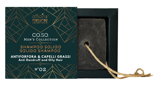 SHAMPOO SOLIDO UOMO ANTIFORFORA E CAPELLI GRASSI N.2 50GR