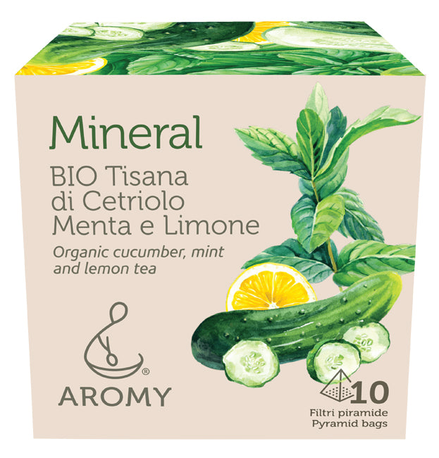 AROMY TISANA BIO MINERAL | TISANA CETRIOLO, MENTA E LIMONE 10FILTRI 21,5GR
