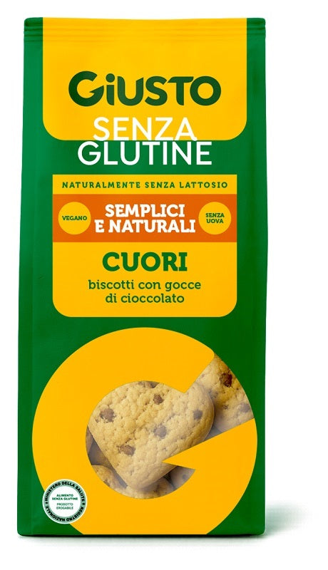 GIUSTO CUORI FROLLINI GOCCE DI CIOCCOLATO 200G