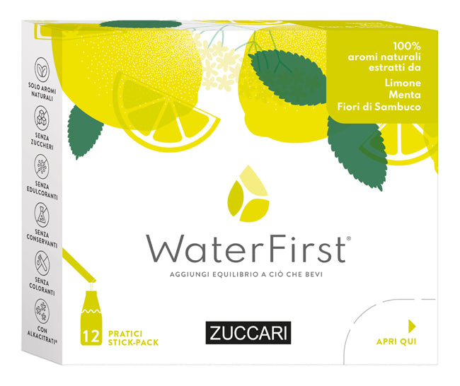 WATERFIRST LIMONE MENTA E FIORI DI SAMBUCO 12 STICK PACK X 1,5G