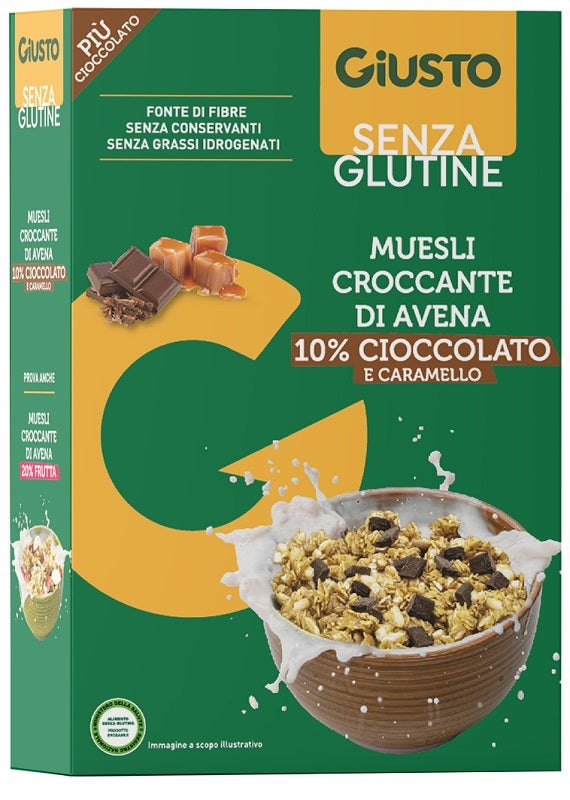 GIUSTO MUESLI CON AVENA CIOCCOLATO E CARAMELLO SENZA GLUTINE 275G