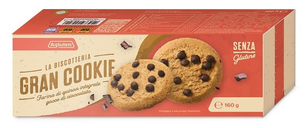 AGLUTEN GRAN COOKIE - FARINA DI QUINOA INTEGRALE E GOCCE DI CIOCCOLATO 160GR