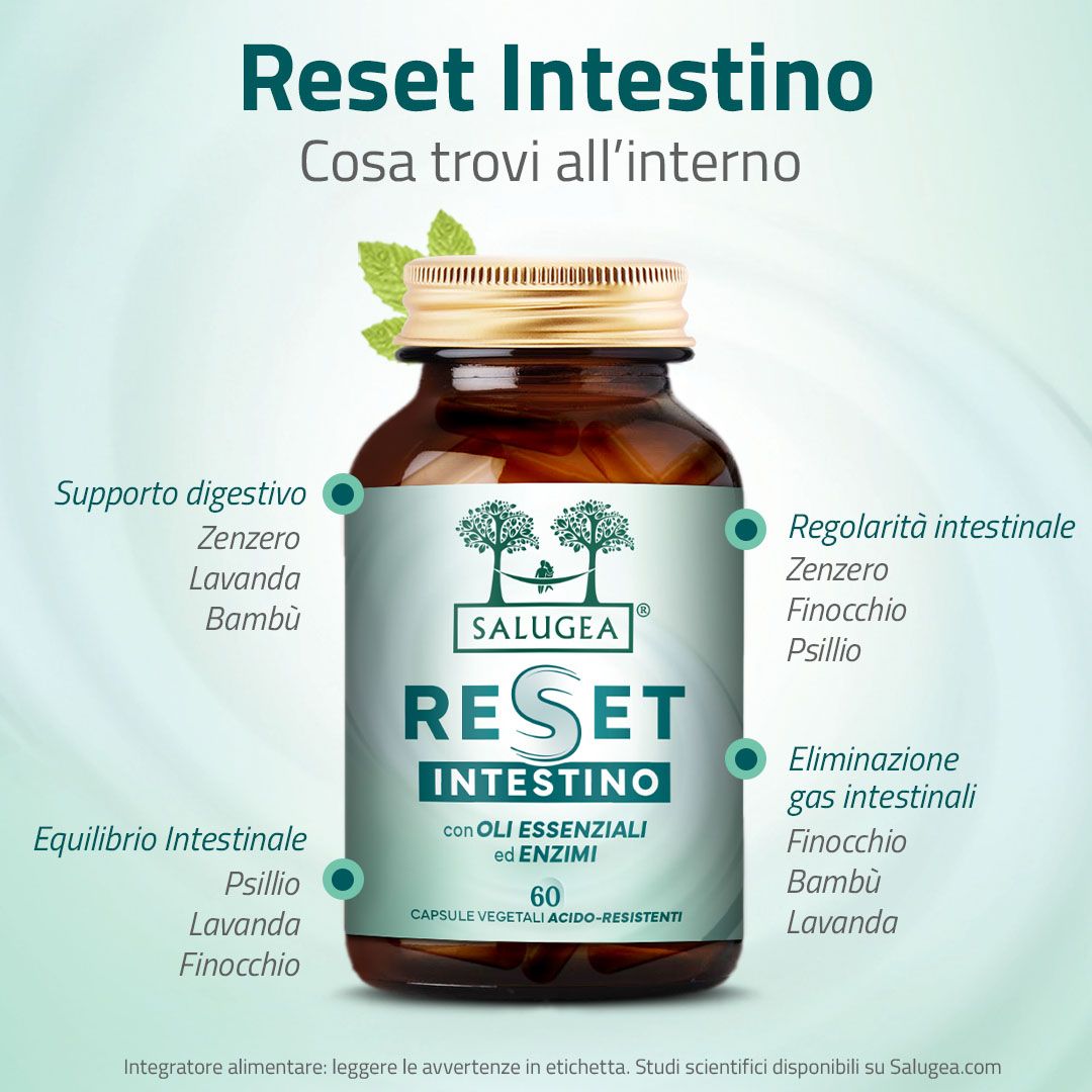 RESET INTESTINO SALUGEA – BENESSERE DELL'INTESTINO – 60 CAPSULE