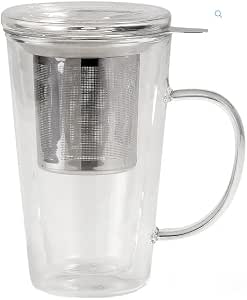 NEAVITA INFUSIERA VETRO DOPPIA PARETE FILTRO ACCIAIO 300 ML