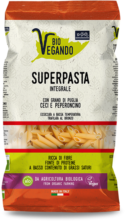 SUPERPASTA PENNE INTEGRALI CECI E PEPERONCINO - 500GR