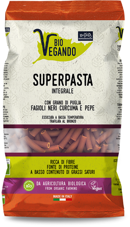 SUPERPASTA MACCHERONI INTEG FAGIOLI CURCUMA E PEPE 500G