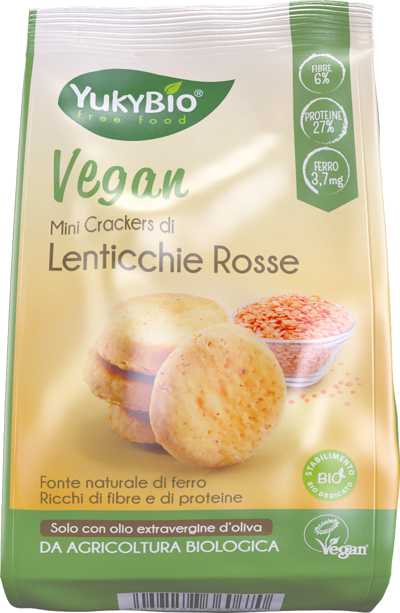 YUKYBIO MINICRACKERS PROTICI LENTICCHIE ROSSE 150G