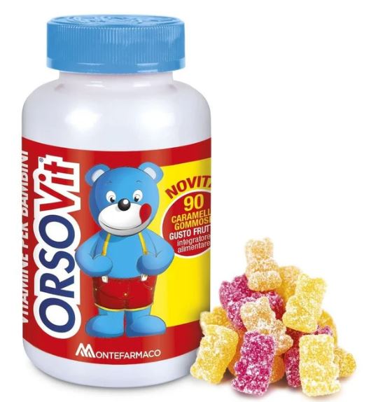 ORSOVIT GOMMOSE MULTIVITAMINE FRUTTA SENZA GLUTINE 90 CARAMELLE