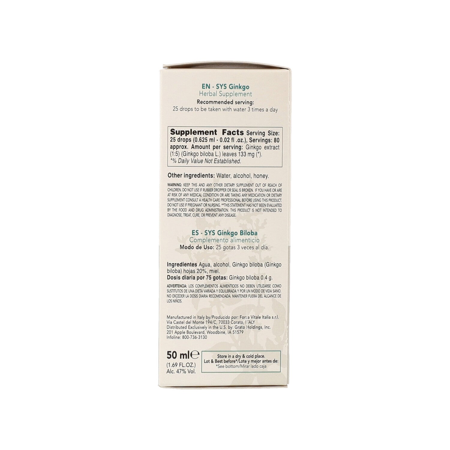 SYS GINKGO BILOBA GOCCE 50ML