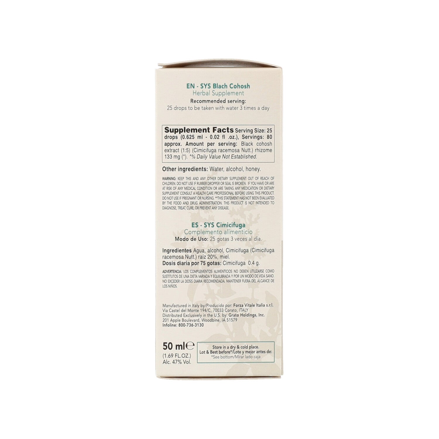 SYS CIMICIFUGA GOCCE 50ML