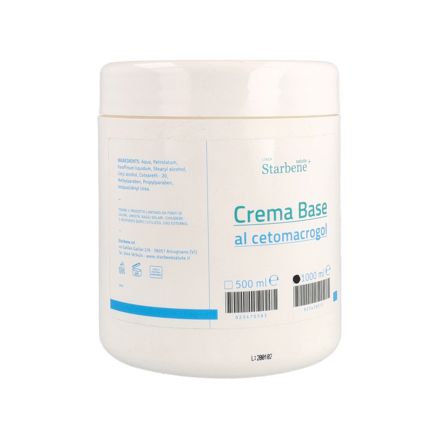 CREMA BASE VASO 1000ML