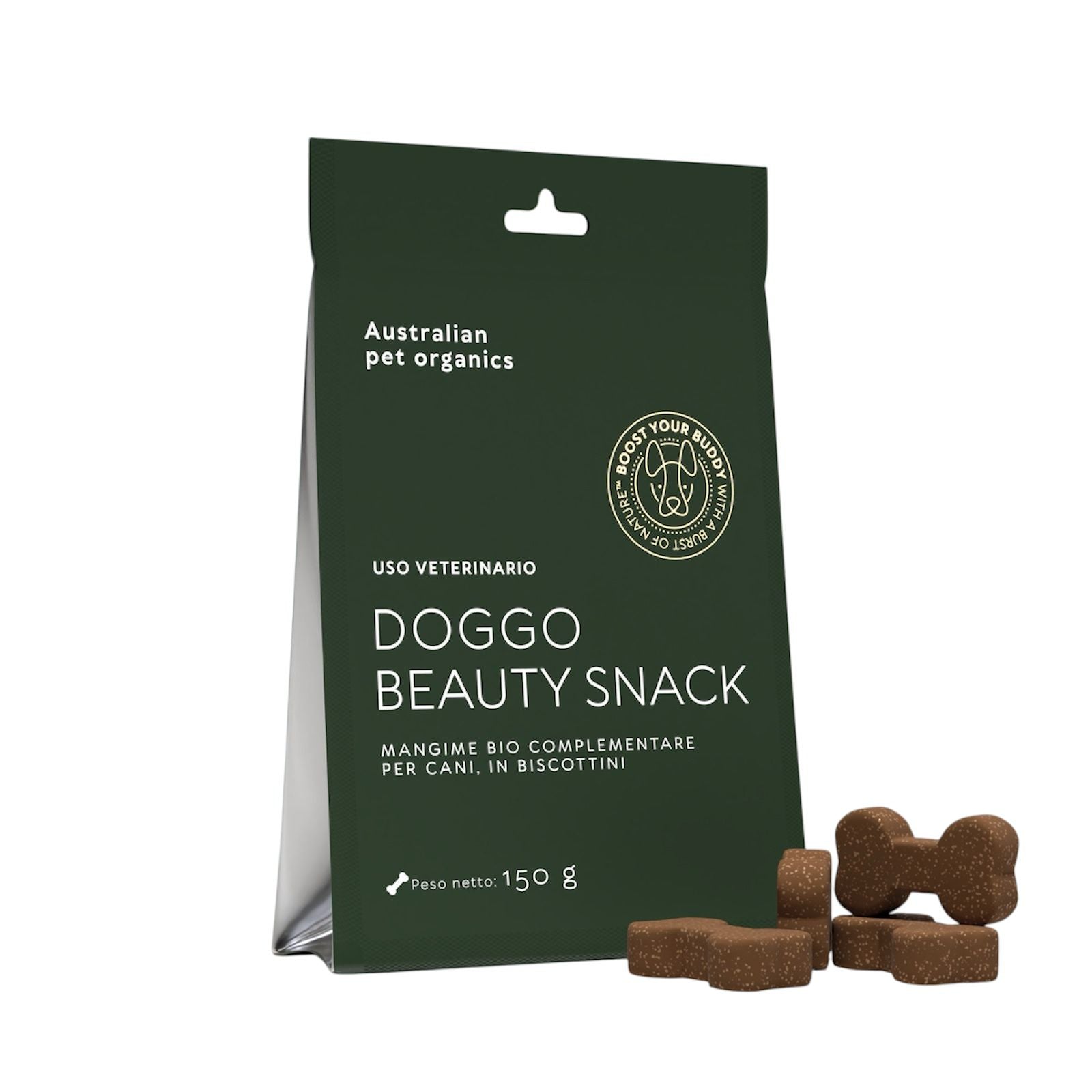 AUSTRALIAN PET ORGANICS DOGGO BEAUTY SNACK 150G