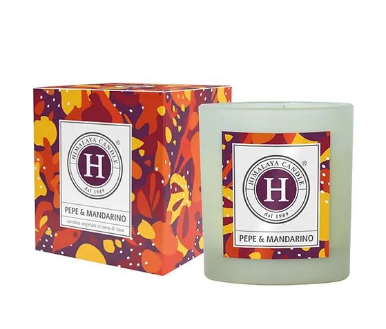 HIMALAYA CANDLE PEPE MANDARINO - CANDELA VEGETALE IN CERA DI SOIA 160GR