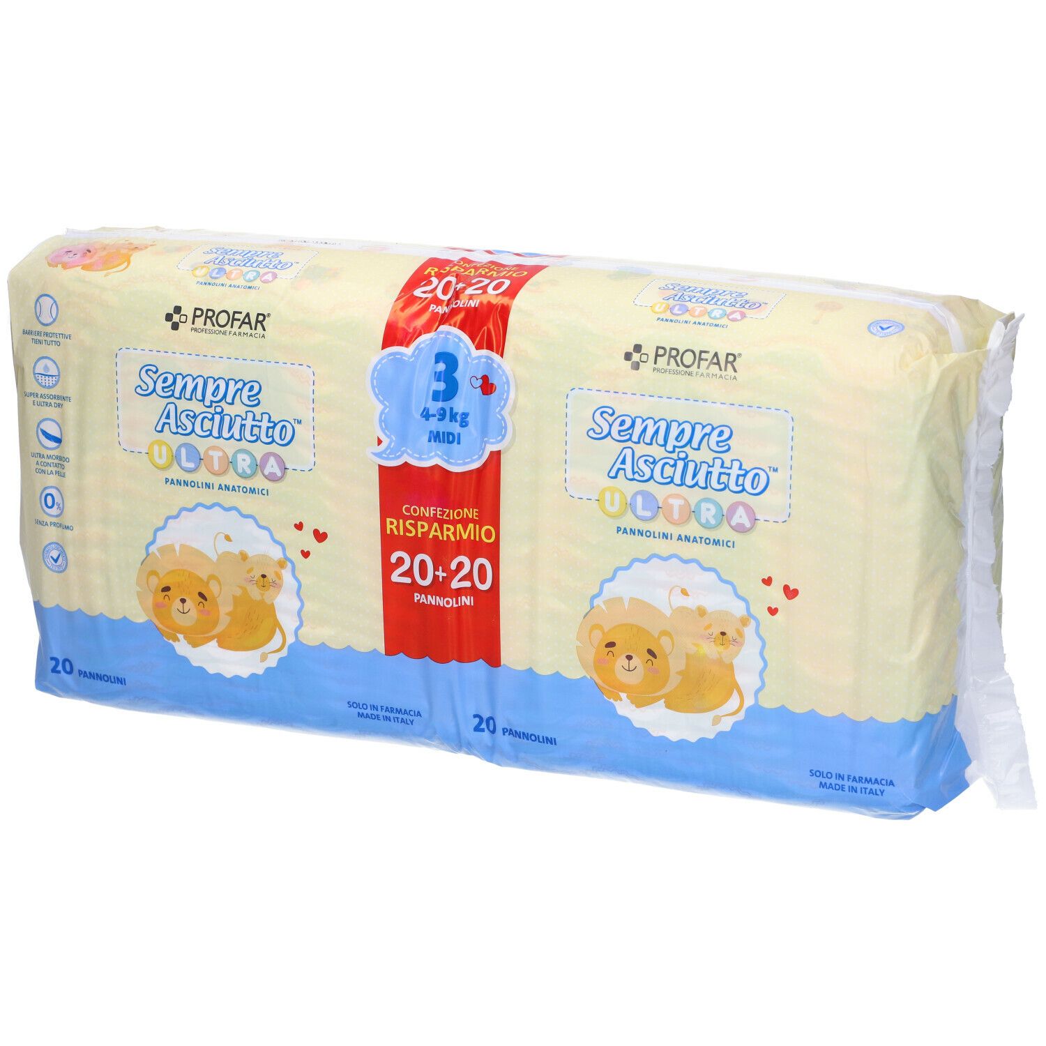 PANNOLINI PROFAR SEMPRE ASCIUTTO ULTRA MIDI BIPACK