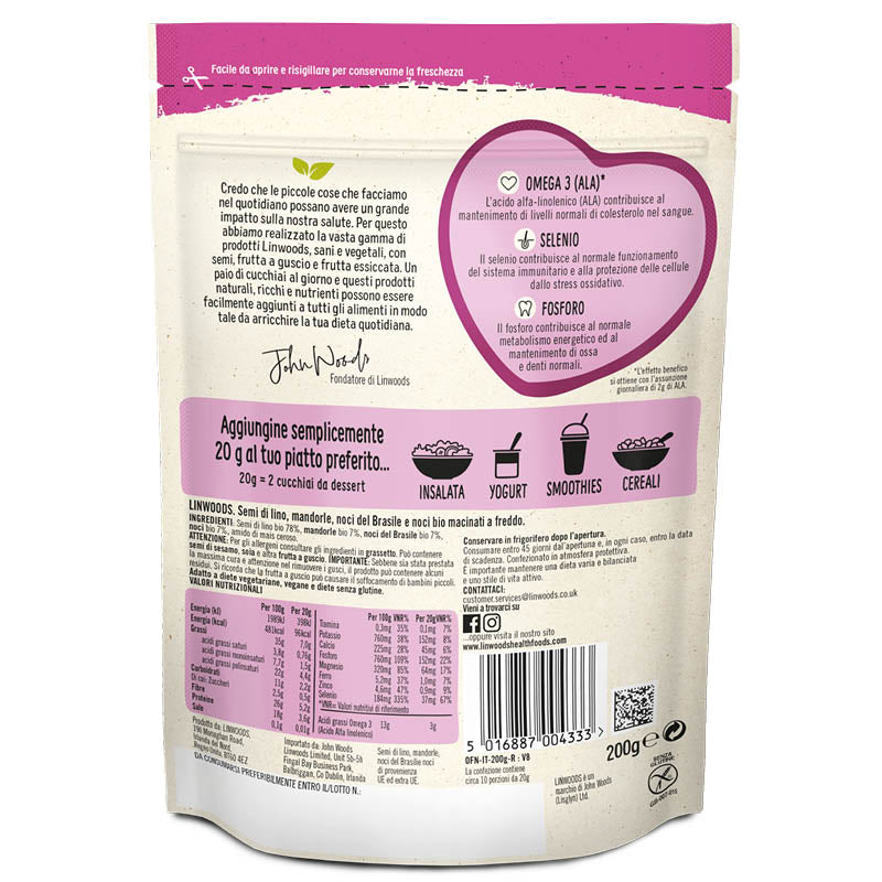 SEMI LINO MANDORLE NOCI BRASILE NOCI 200G